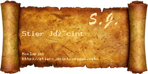 Stier Jácint névjegykártya